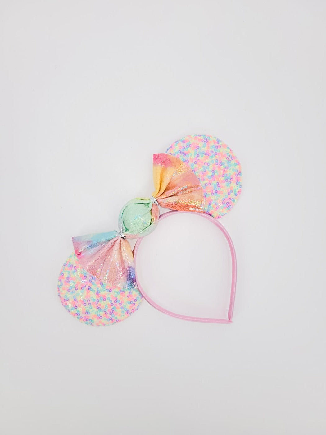 Multicolored Sequined Headband with Candy Bow