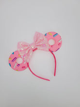 Load image into Gallery viewer, Donut Themed Ear Headband with Pink Sequined Bow
