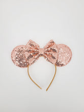 Load image into Gallery viewer, Rose Gold Sequined Headband with Matching Sequined Bow
