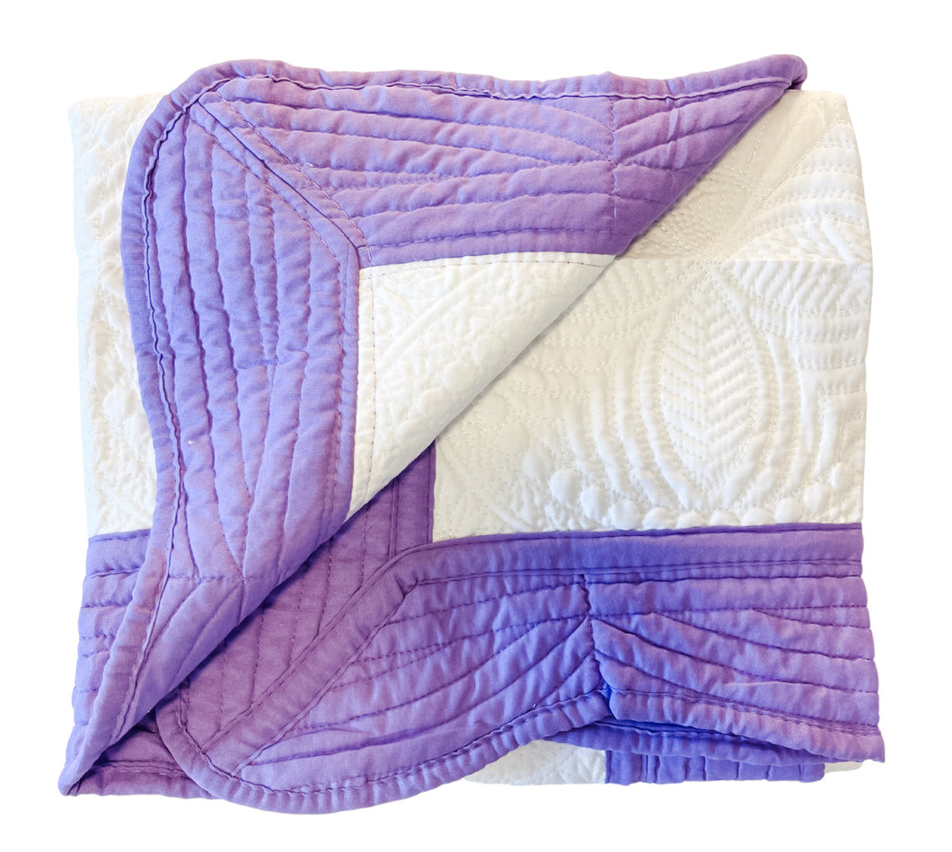 Heirloom Baby Quilted Blankets - White/Light Purple